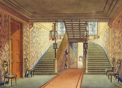 The Staircase, from Views of the Royal Pavilion, Brighton, by John Nash by John Nash